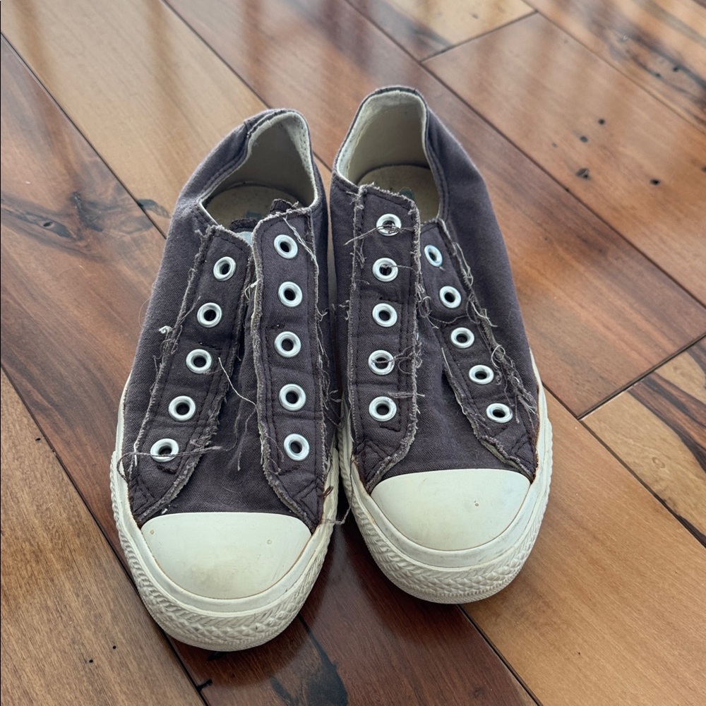 Converse Gray Canvas Slip-On Sneakers